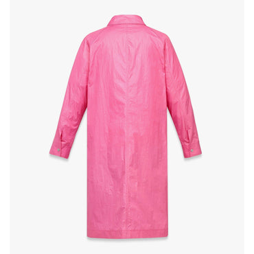 Men Oversized Coat In Crushed Nylon - Sangria Sunset