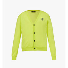 Men Cubic Logo Wool Cardigan - Acid Lime