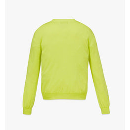 Men Cubic Logo Wool Cardigan - Acid Lime