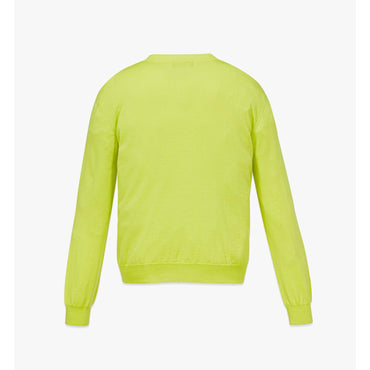 Men Cubic Logo Wool Cardigan - Acid Lime