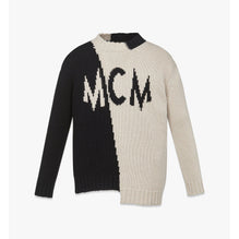 Men Contrast Logo Sweater in Recycled Cashmere - Black + Egret