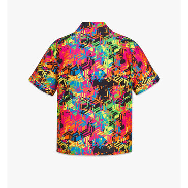 Men Cubic Camouflage Monogram Print Shirt - Multi