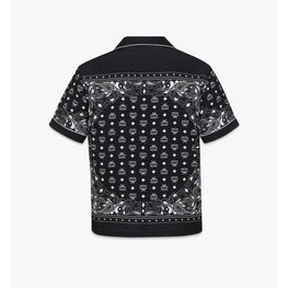 Men Bandana Monogram Print Shirt in ECOVERO - Black