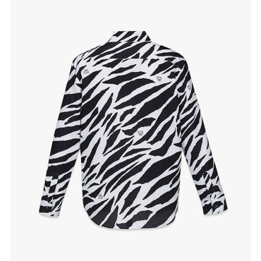 Men Meta Safari Zebra Print Shirt - Black & White