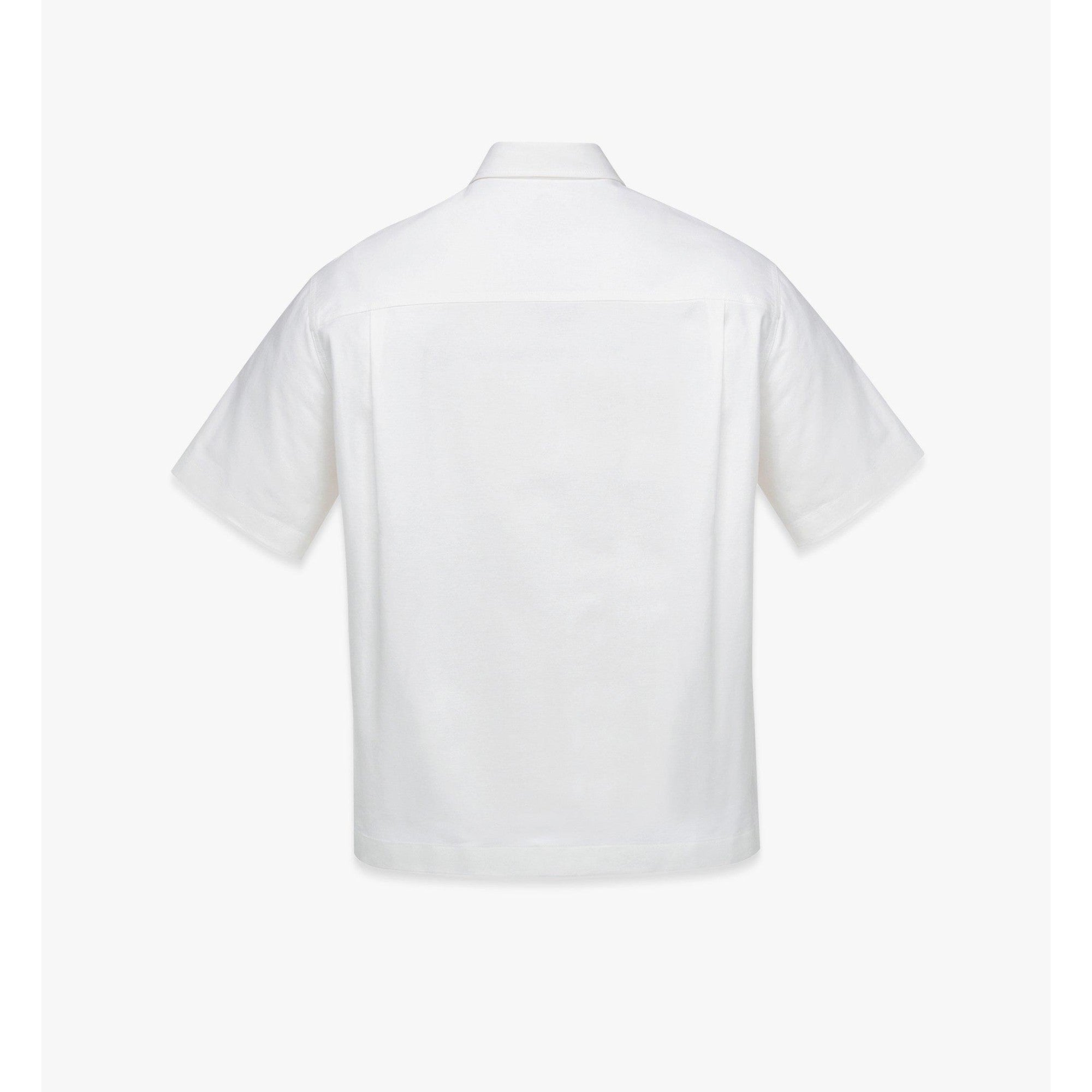 Men Logo Short Sleeve Oxford Shirt - White