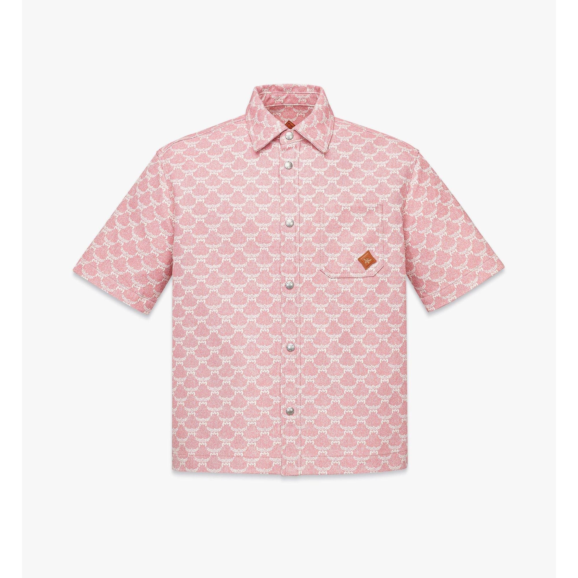 Men Lauretos Shirt In Denim Jacquard - Blush Pink