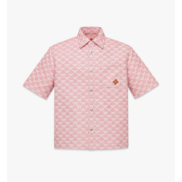 Men Lauretos Shirt In Denim Jacquard - Blush Pink