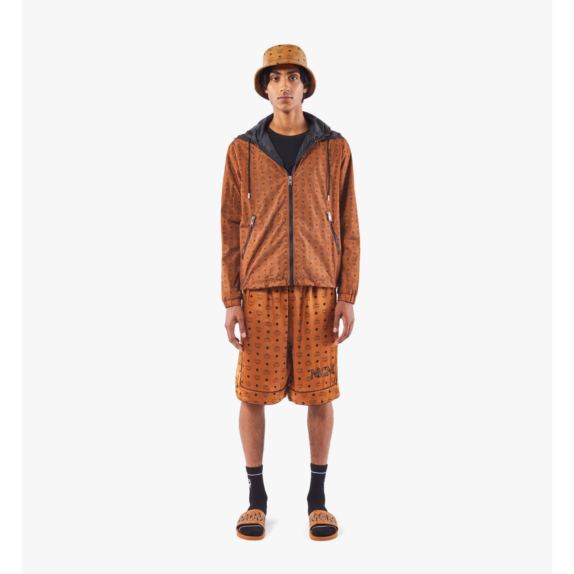 Men Men's Windbreaker in Monogram Nylon - Cognac