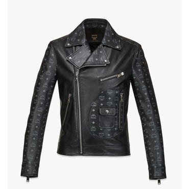 Men Upcycling Project Monogram Leather Jacket - Black