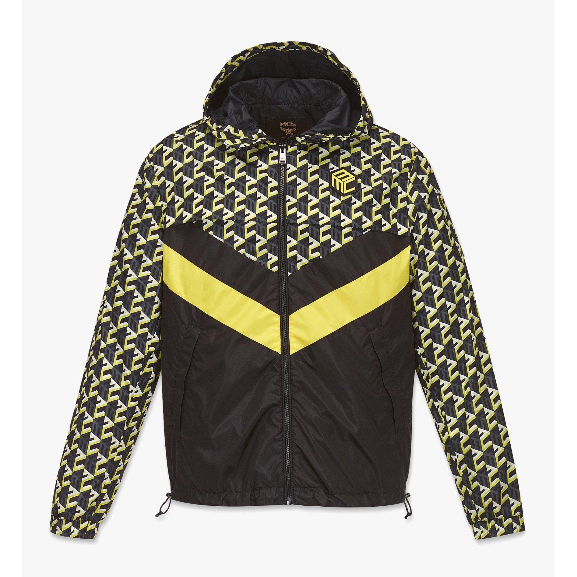 Men Cubic Monogram Windbreaker in ECONYL¨ - Yellow