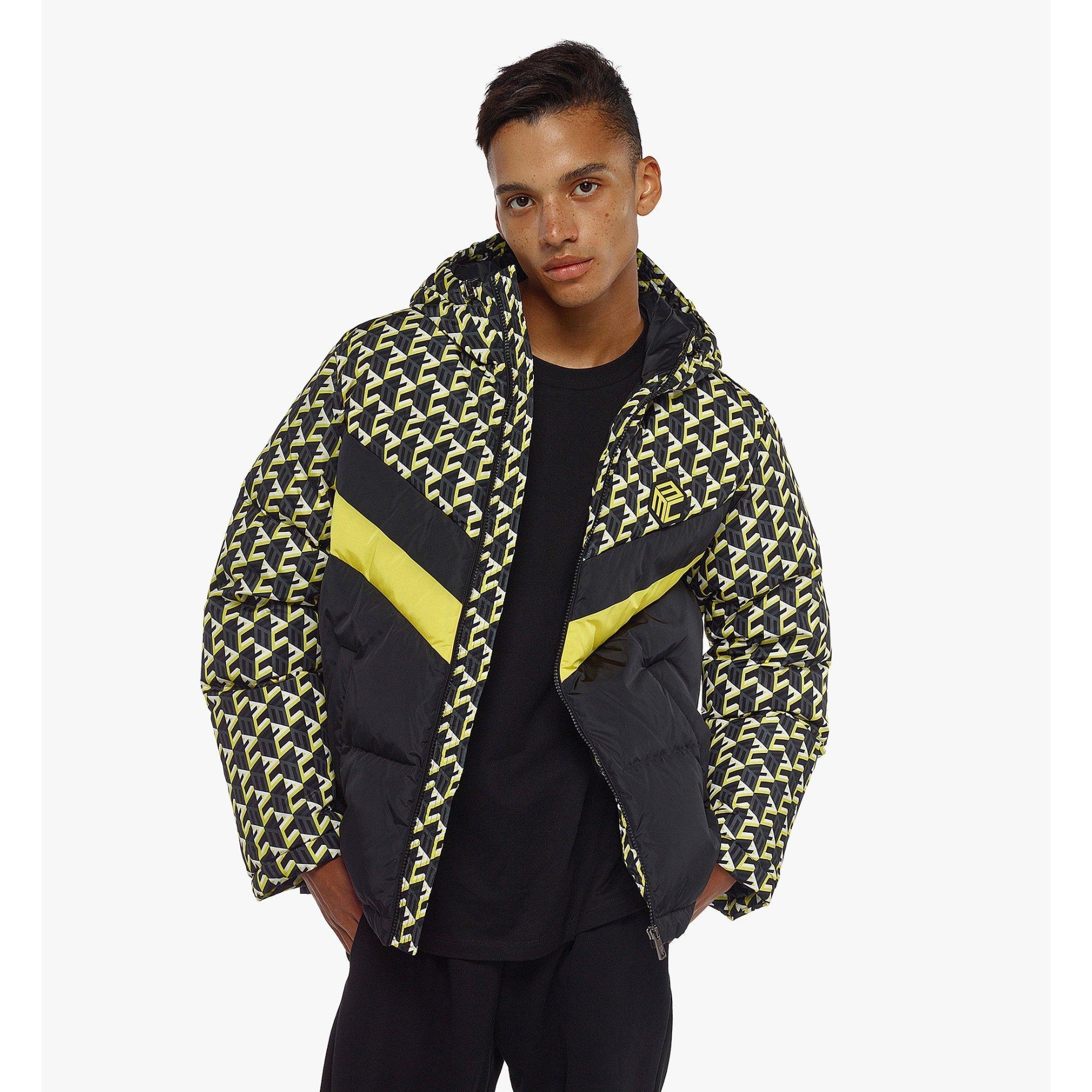 Men Cubic Monogram Windbreaker in ECONYL¨ - Yellow