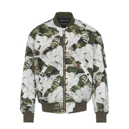 Men PHENOMENON Flower Camo Bomber Jacket - Khaki