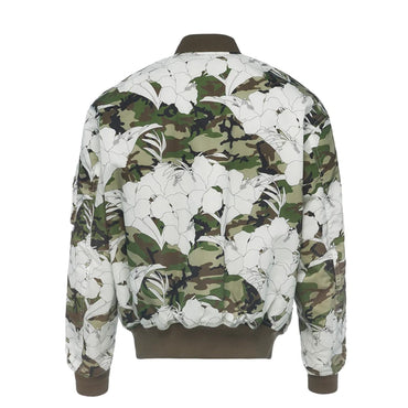 Men PHENOMENON Flower Camo Bomber Jacket - Khaki