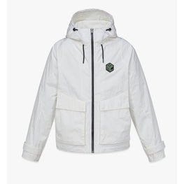 Men Cubic Logo Windbreaker - Blanc De Blanc