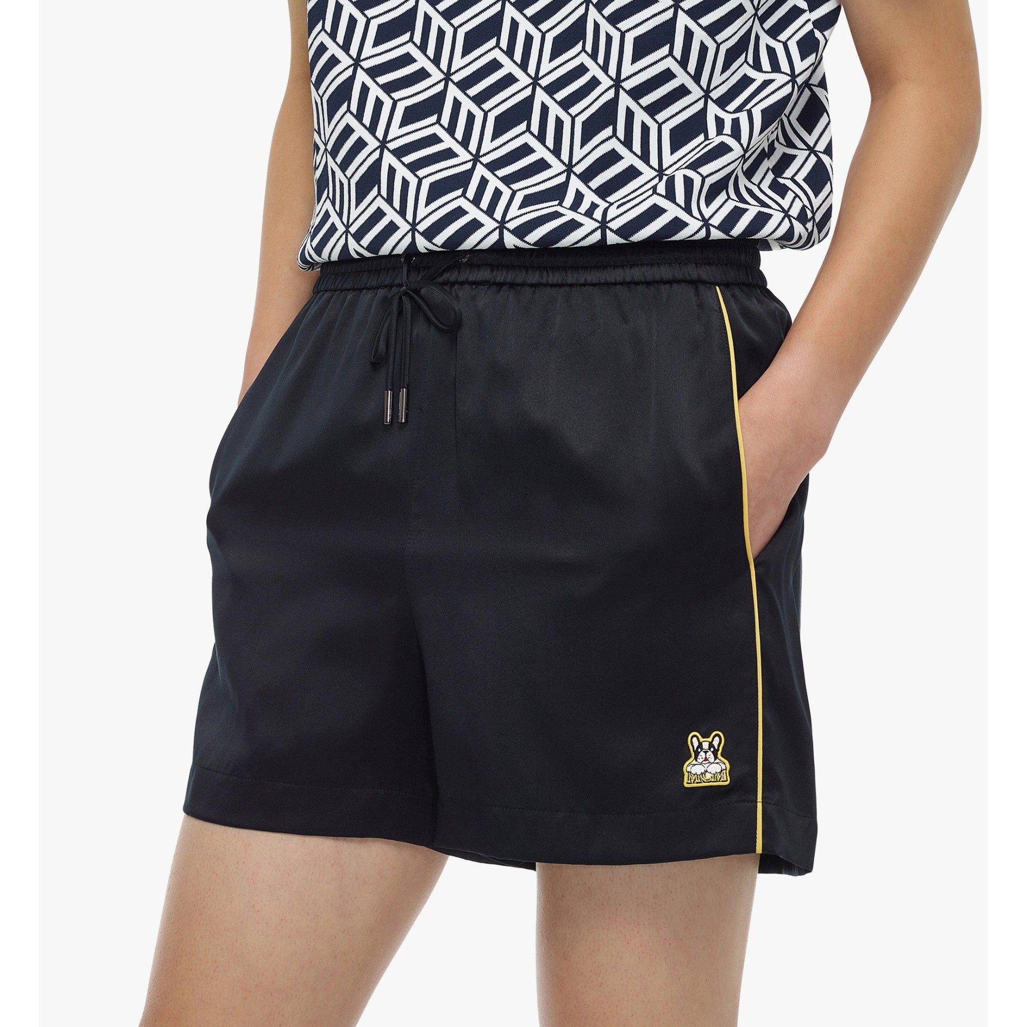 Men M Pup Silk Shorts - Black