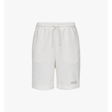 Men MCM Essentials Logo Track Shorts in Organic Cotton - Egret