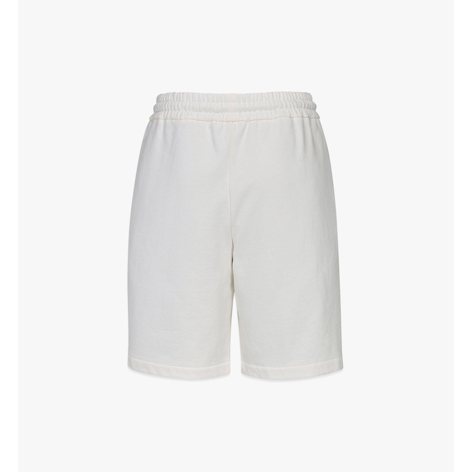 Men MCM Essentials Logo Track Shorts in Organic Cotton - Egret