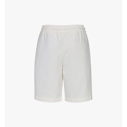 Men MCM Essentials Logo Track Shorts in Organic Cotton - Egret