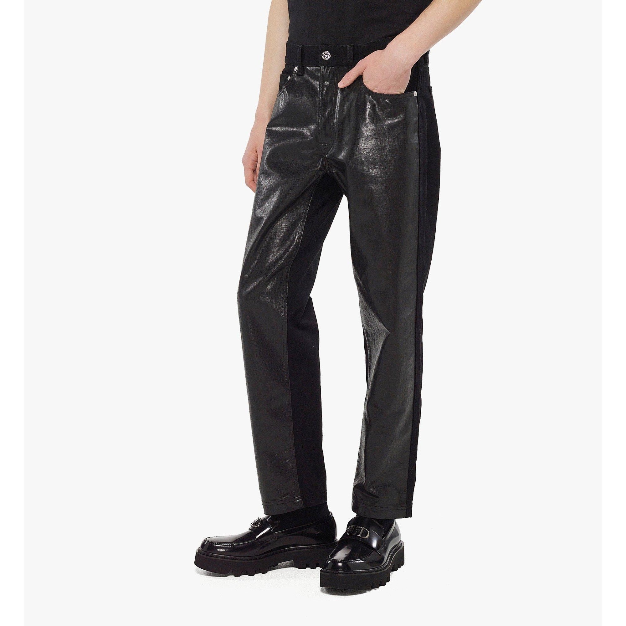 Men Jeans in Glossy Denim - Black