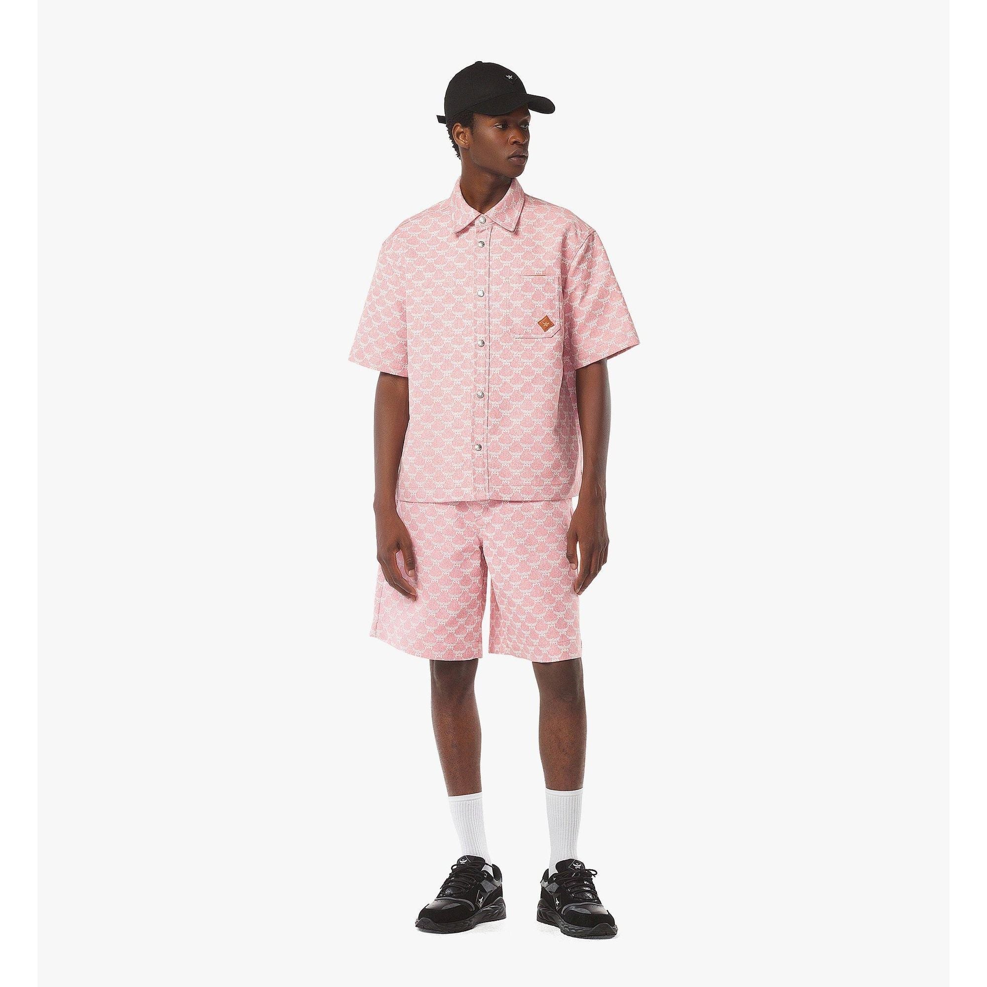 Men Lauretos Shorts In Denim Jacquard - Blush Pink
