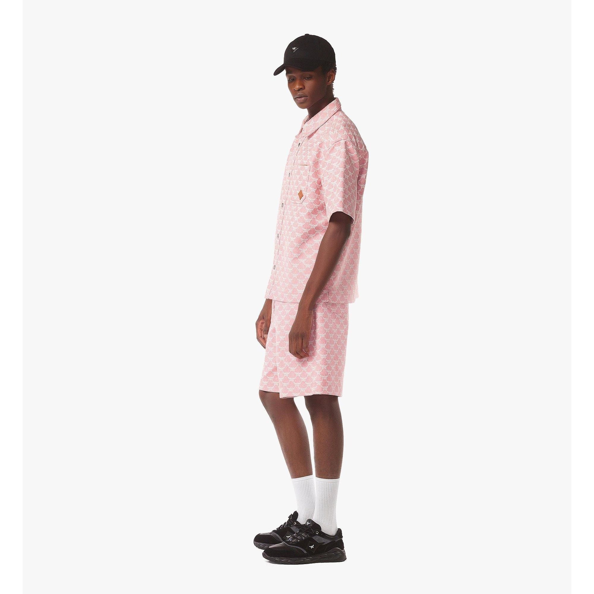 Men Lauretos Shorts In Denim Jacquard - Blush Pink