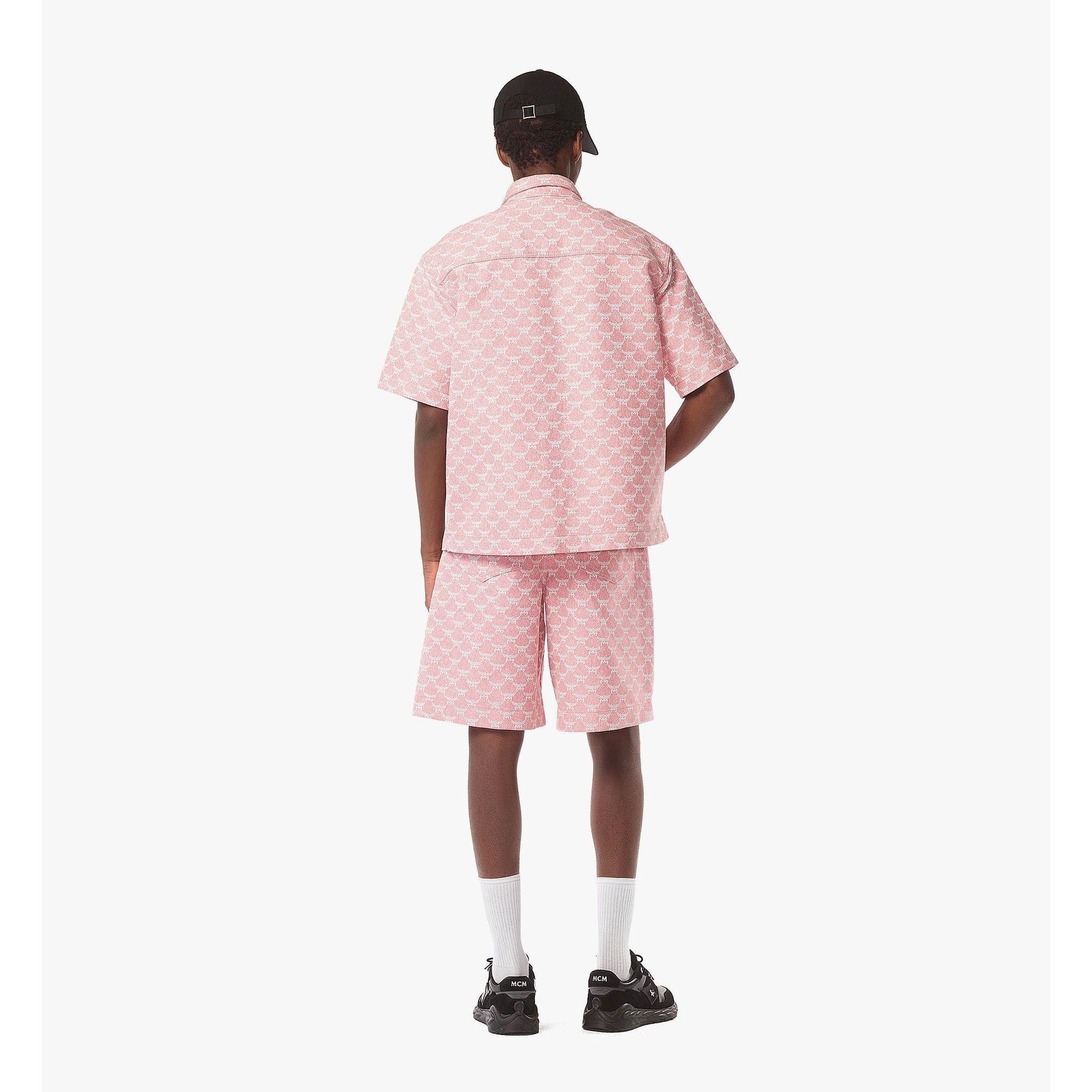 Men Lauretos Shorts In Denim Jacquard - Blush Pink