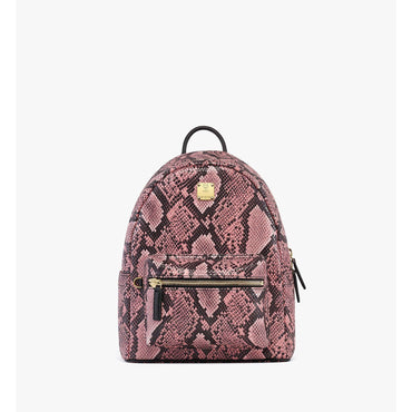 Men Stark Backpack In Python Print Canvas - Blush Pink