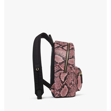 Men Stark Backpack In Python Print Canvas - Blush Pink
