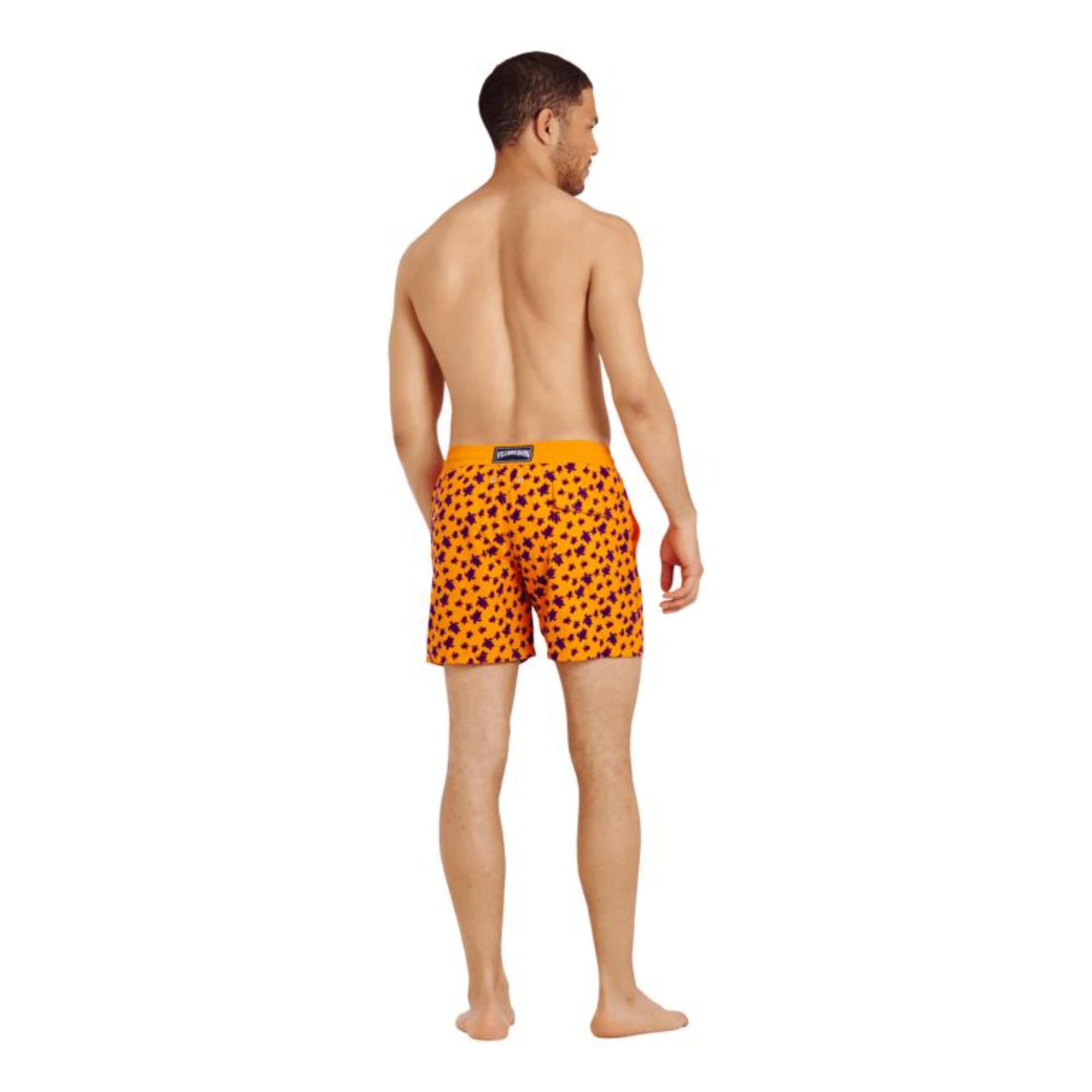 Orange Print Father/Son Micro Rnd Flock Men Moorea Swimsuit