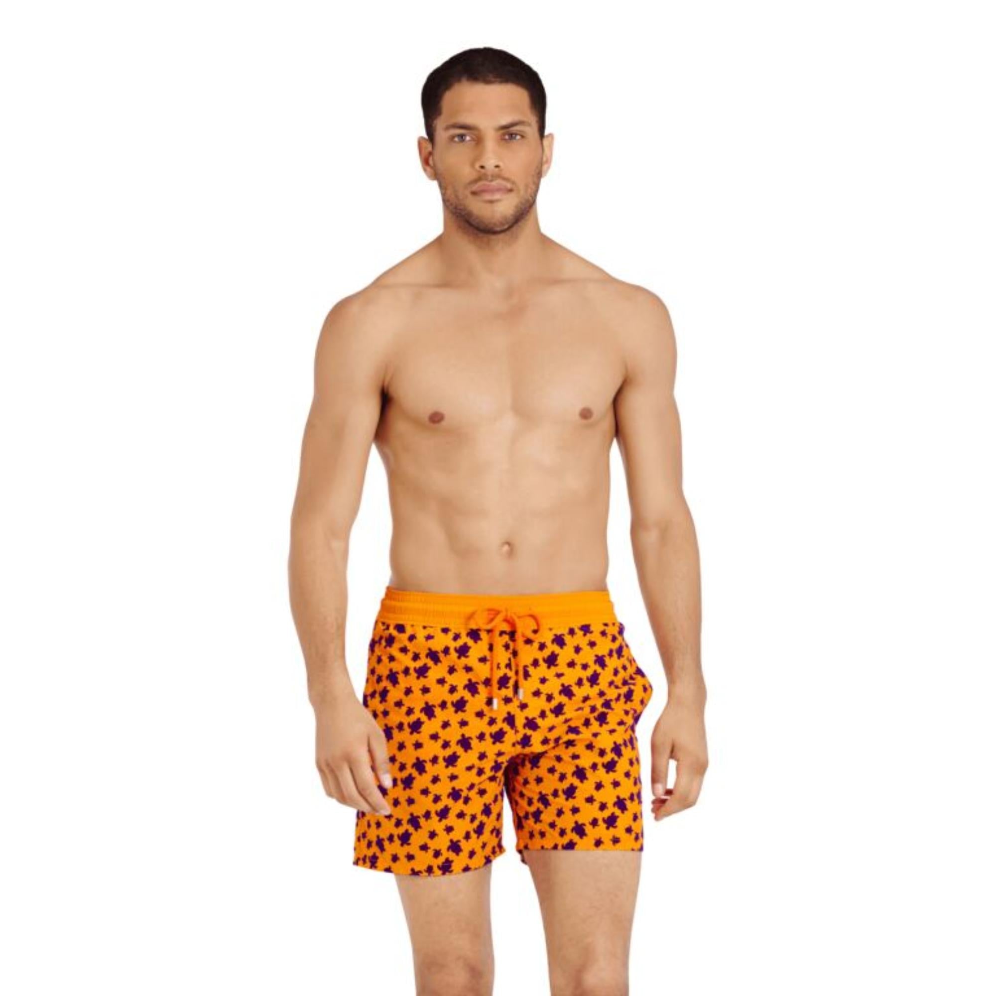 Orange Print Father/Son Micro Rnd Flock Men Moorea Swimsuit