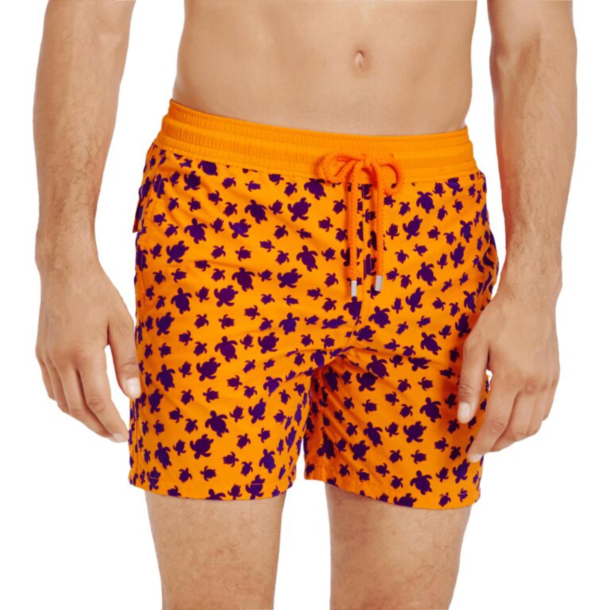 Orange Print Father/Son Micro Rnd Flock Men Moorea Swimsuit