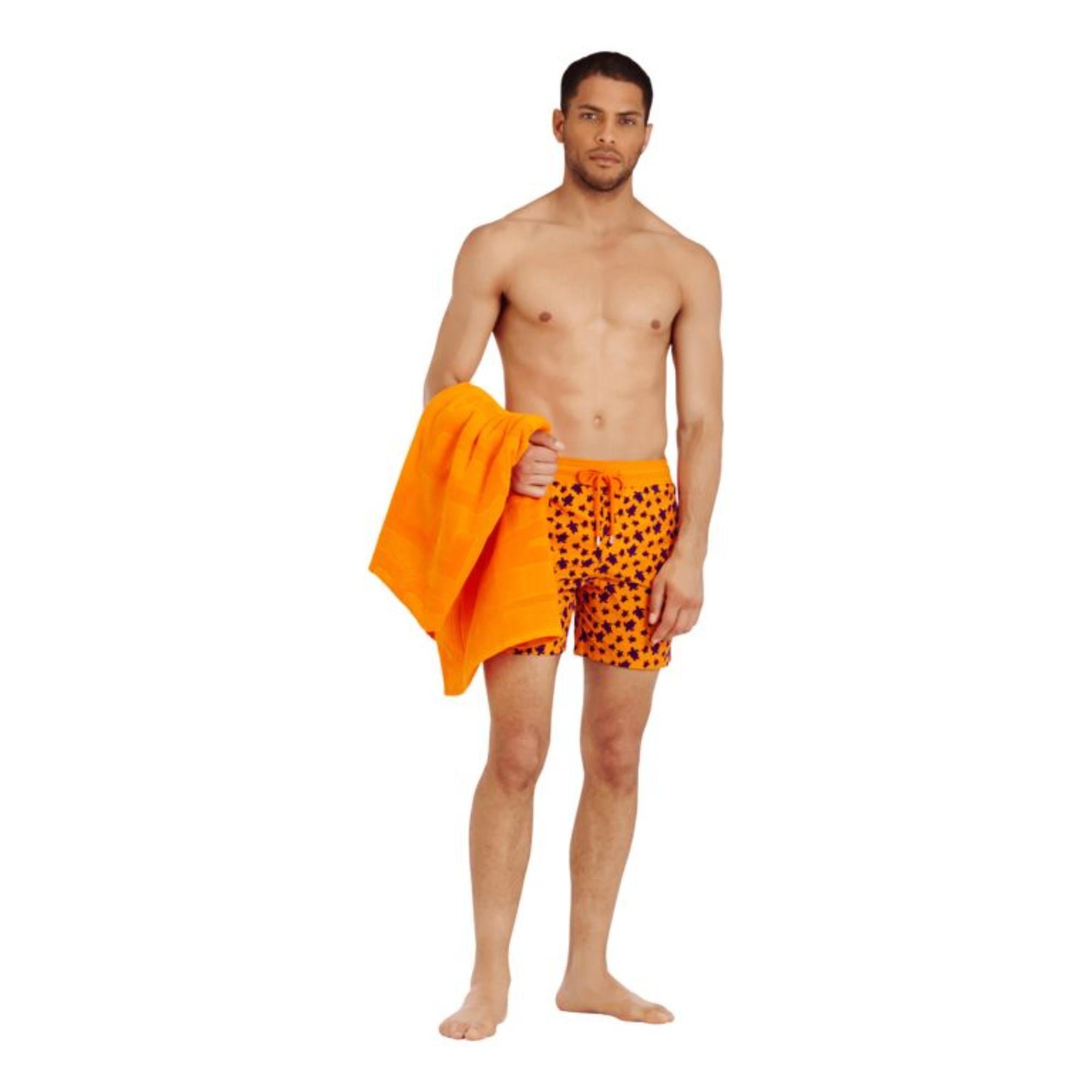 Orange Print Father/Son Micro Rnd Flock Men Moorea Swimsuit