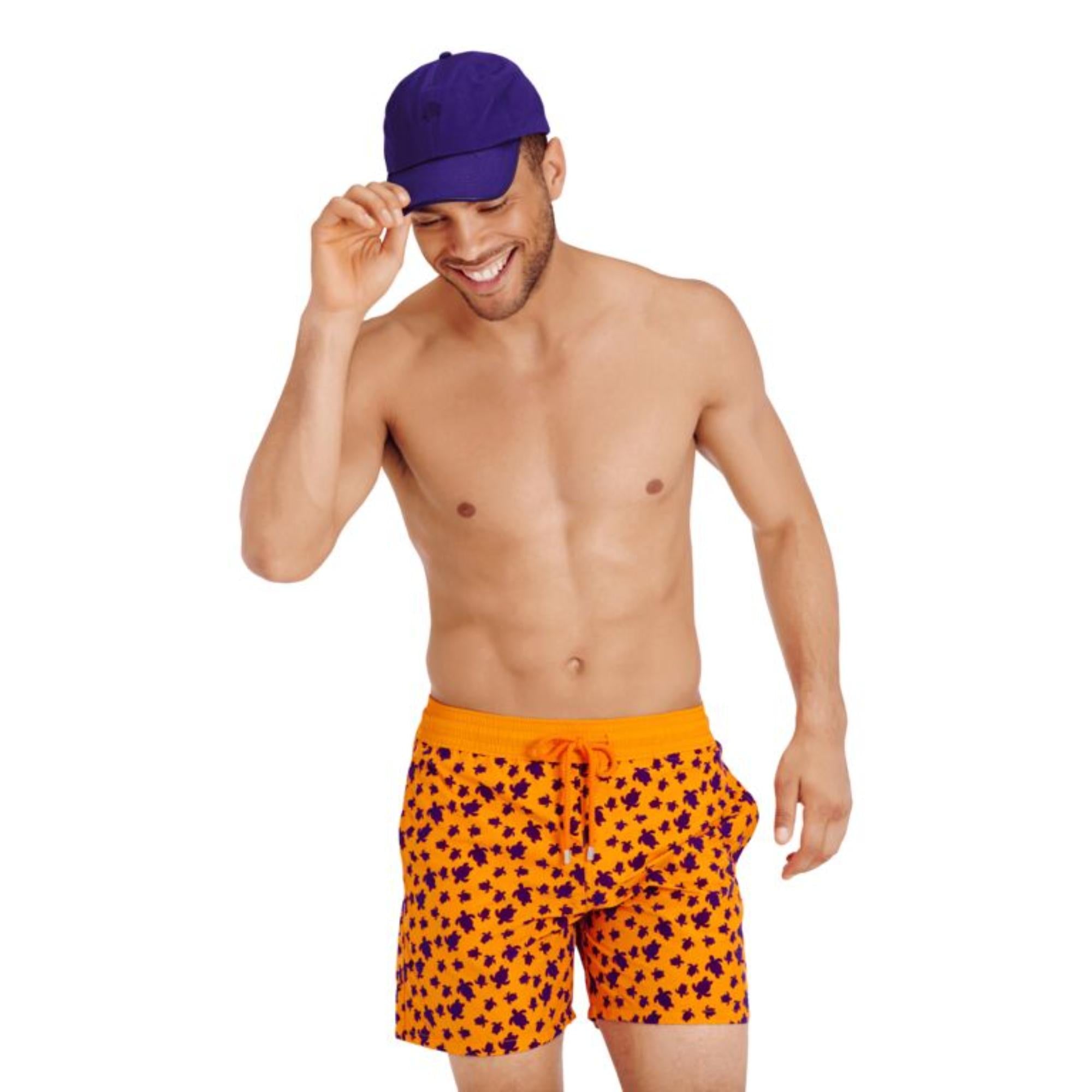 Orange Print Father/Son Micro Rnd Flock Men Moorea Swimsuit