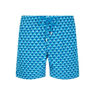 Blue Family Print Micro Waves Men Moorea Swimsuit