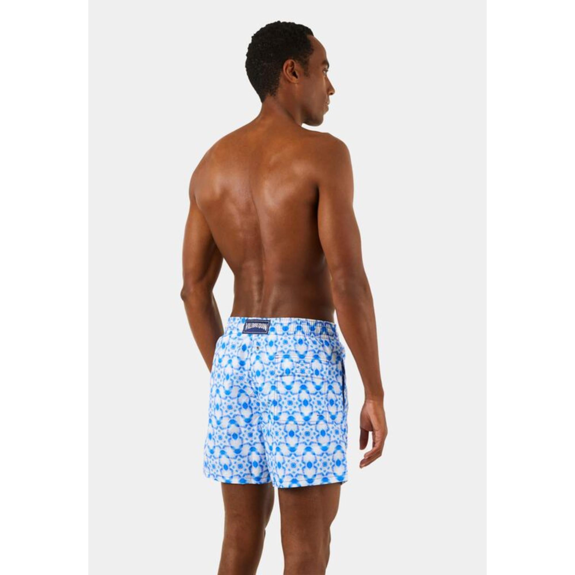 Blue Family Print Ikat Medusa Men Moorea Swimsuit