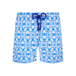 Blue Family Print Ikat Medusa Men Moorea Swimsuit