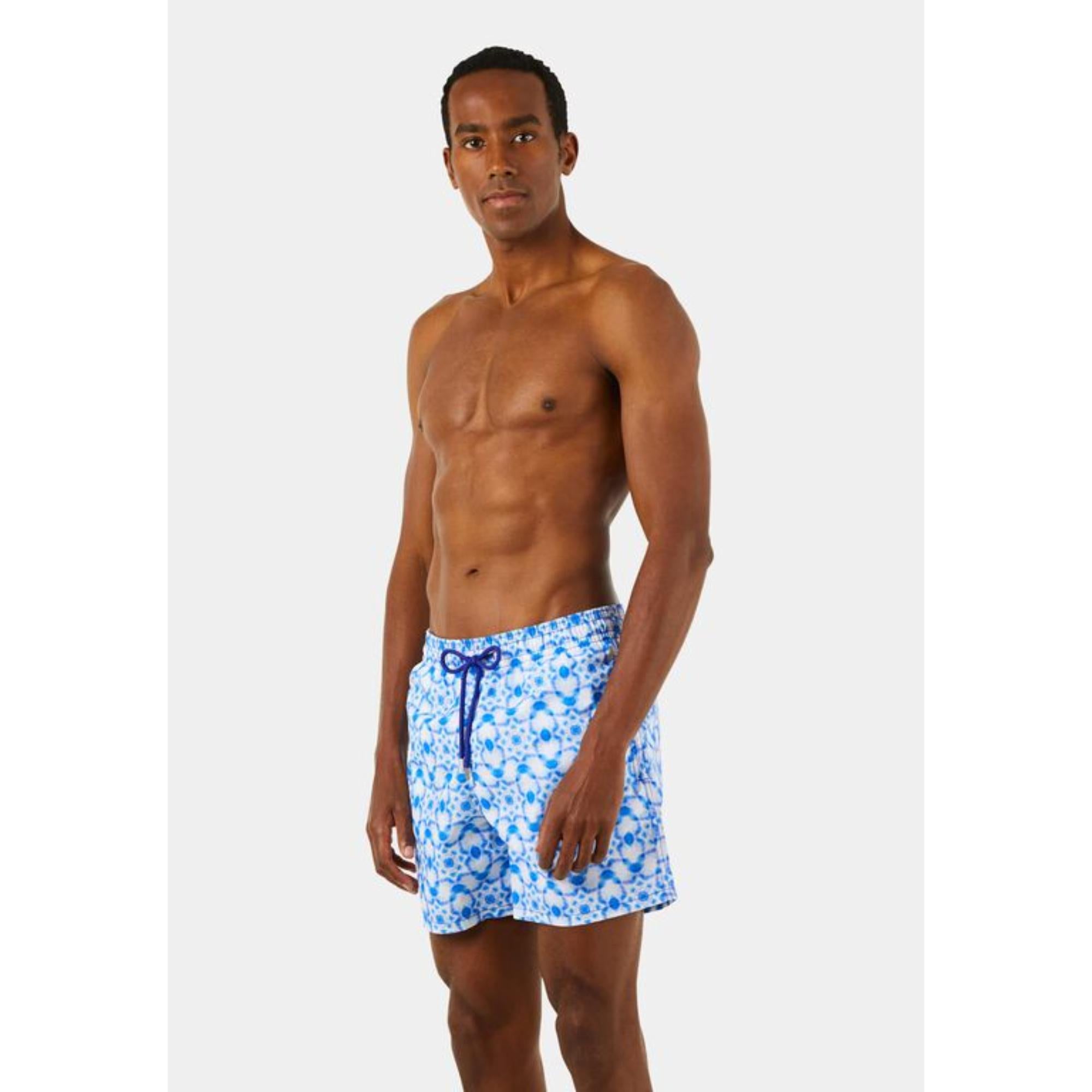 Blue Family Print Ikat Medusa Men Moorea Swimsuit