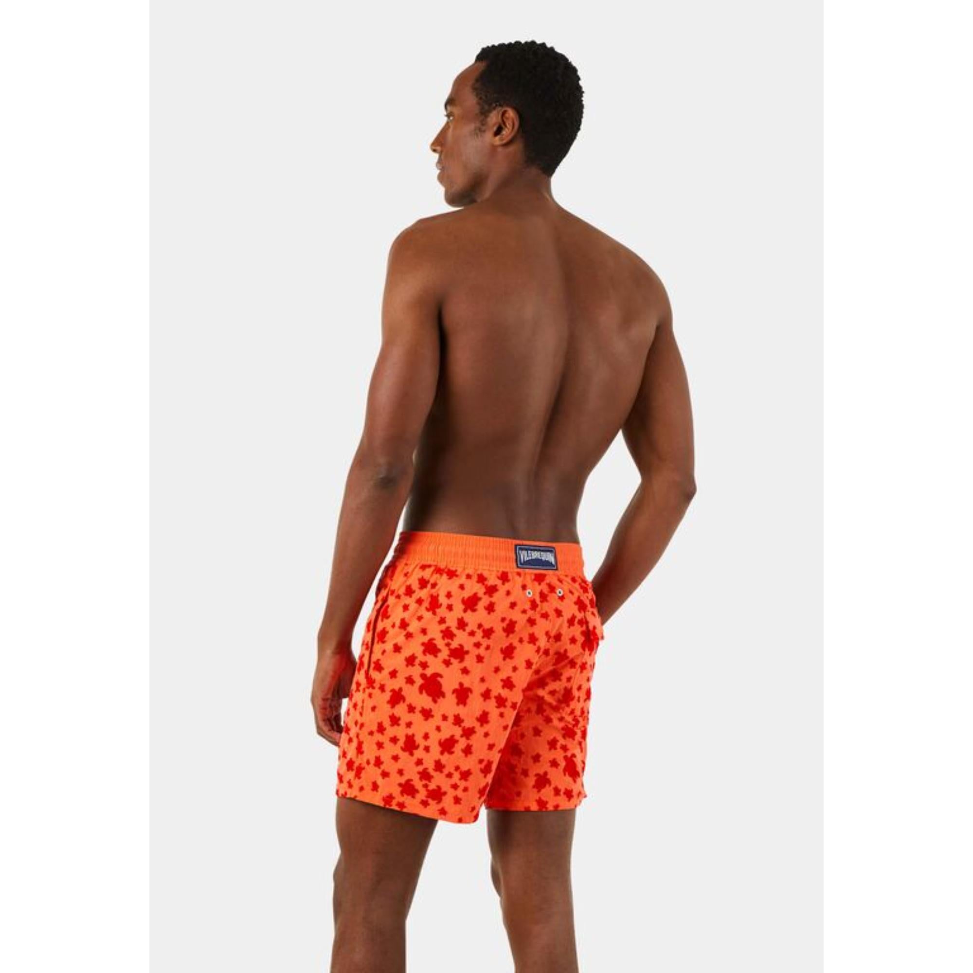 Orange Print Father/Son Flock Turt. Sky Men Moorea Swimsuit