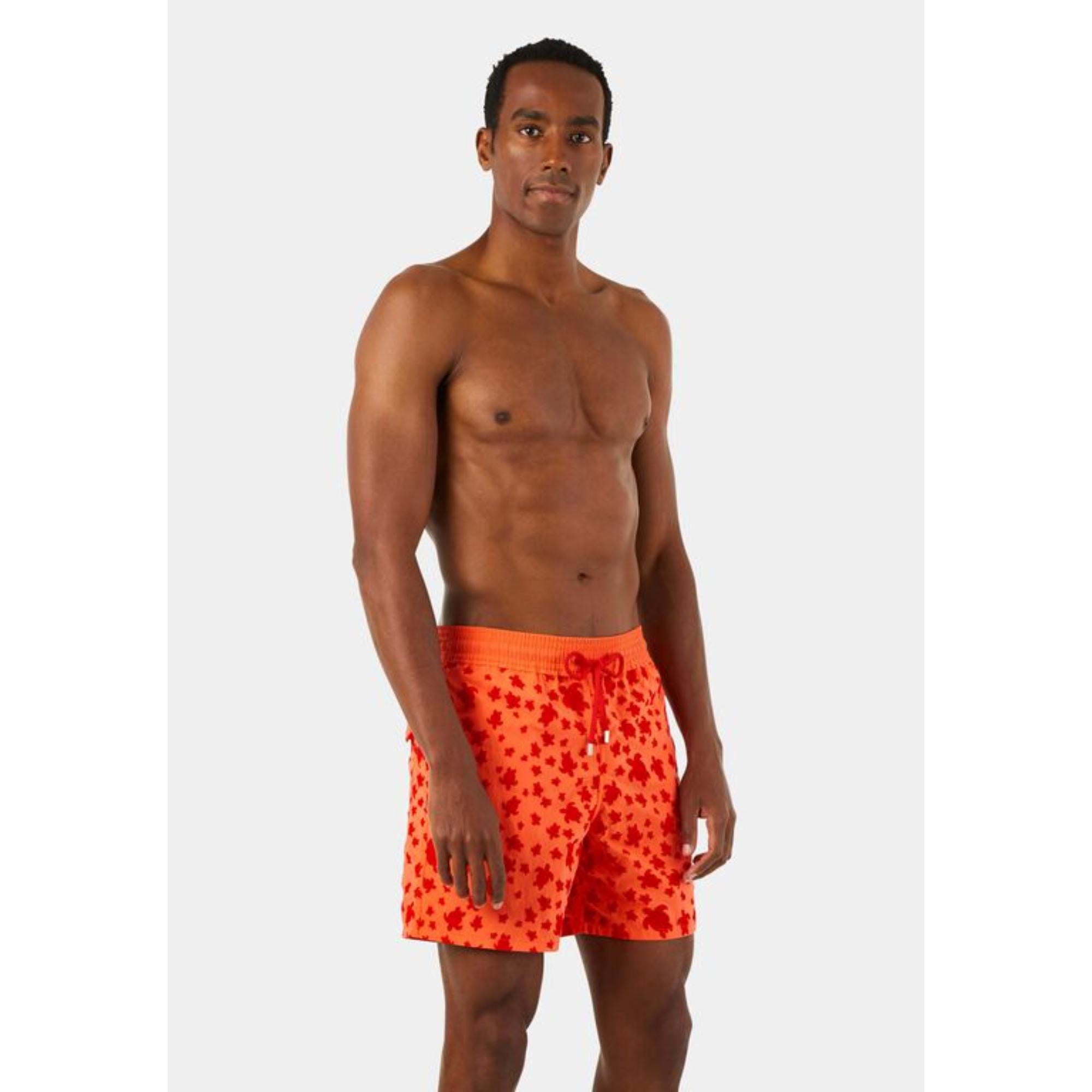 Orange Print Father/Son Flock Turt. Sky Men Moorea Swimsuit