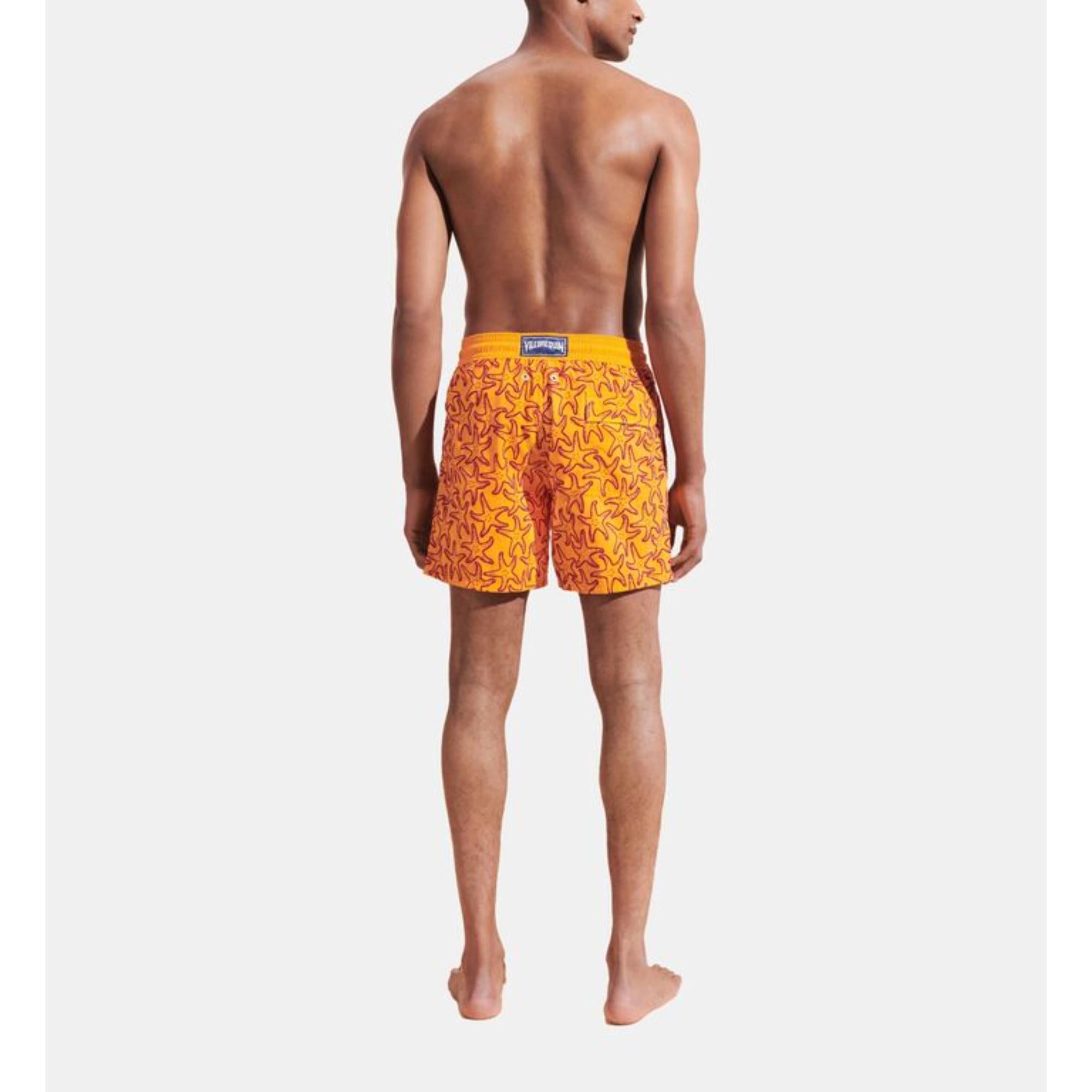 Orange Print Father/Son Flock Starlet Orange Men Moorea Swimsuit