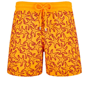 Orange Print Father/Son Flock Starlet Orange Men Moorea Swimsuit