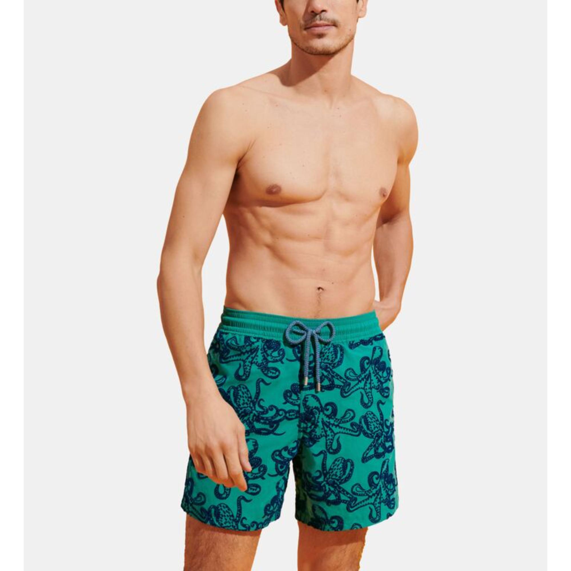 Green Print Father/Son Flock Poulpes Greens Men Moorea Swimsuit