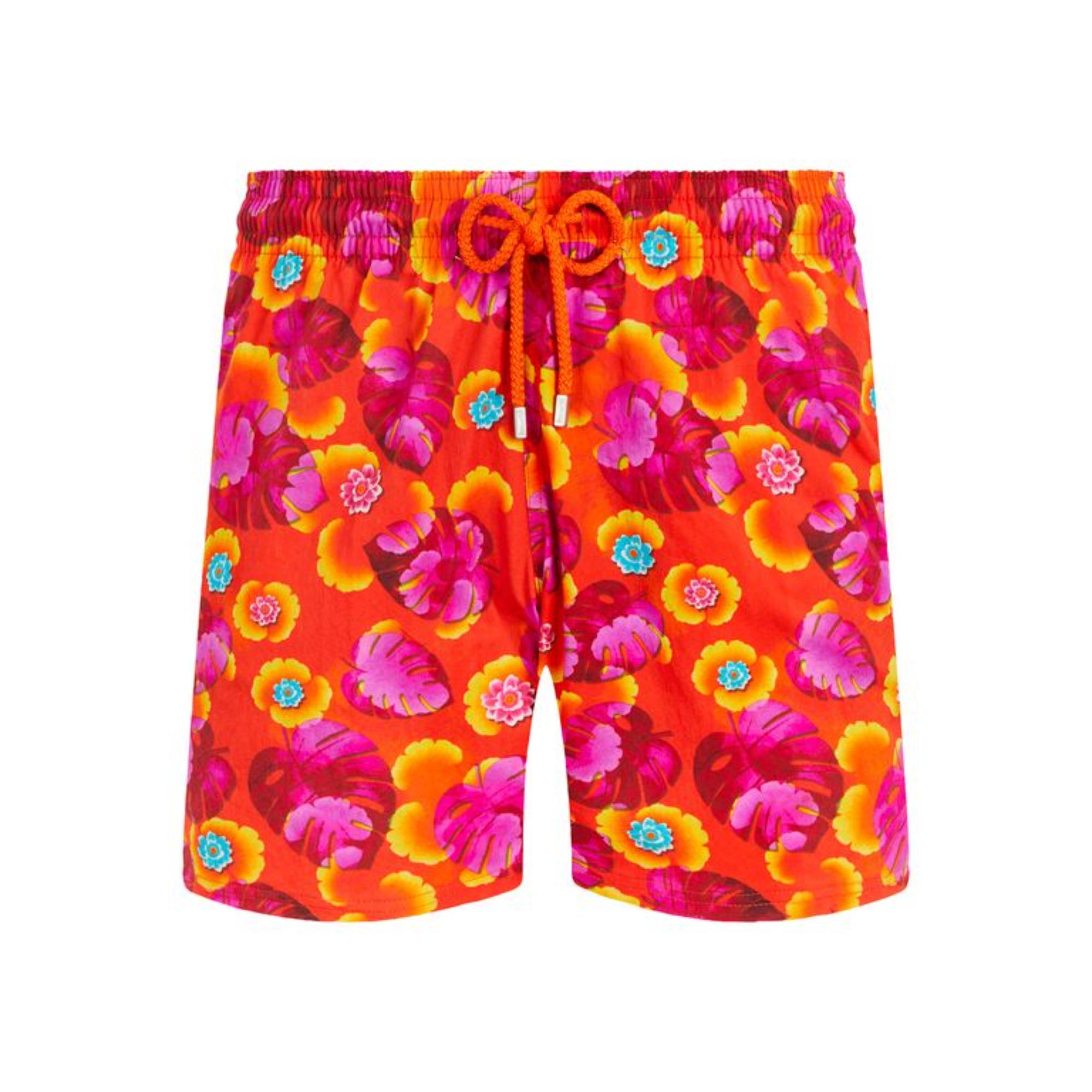 Orange Print Father/Son Mix Flow Men Moorise Swimsuit