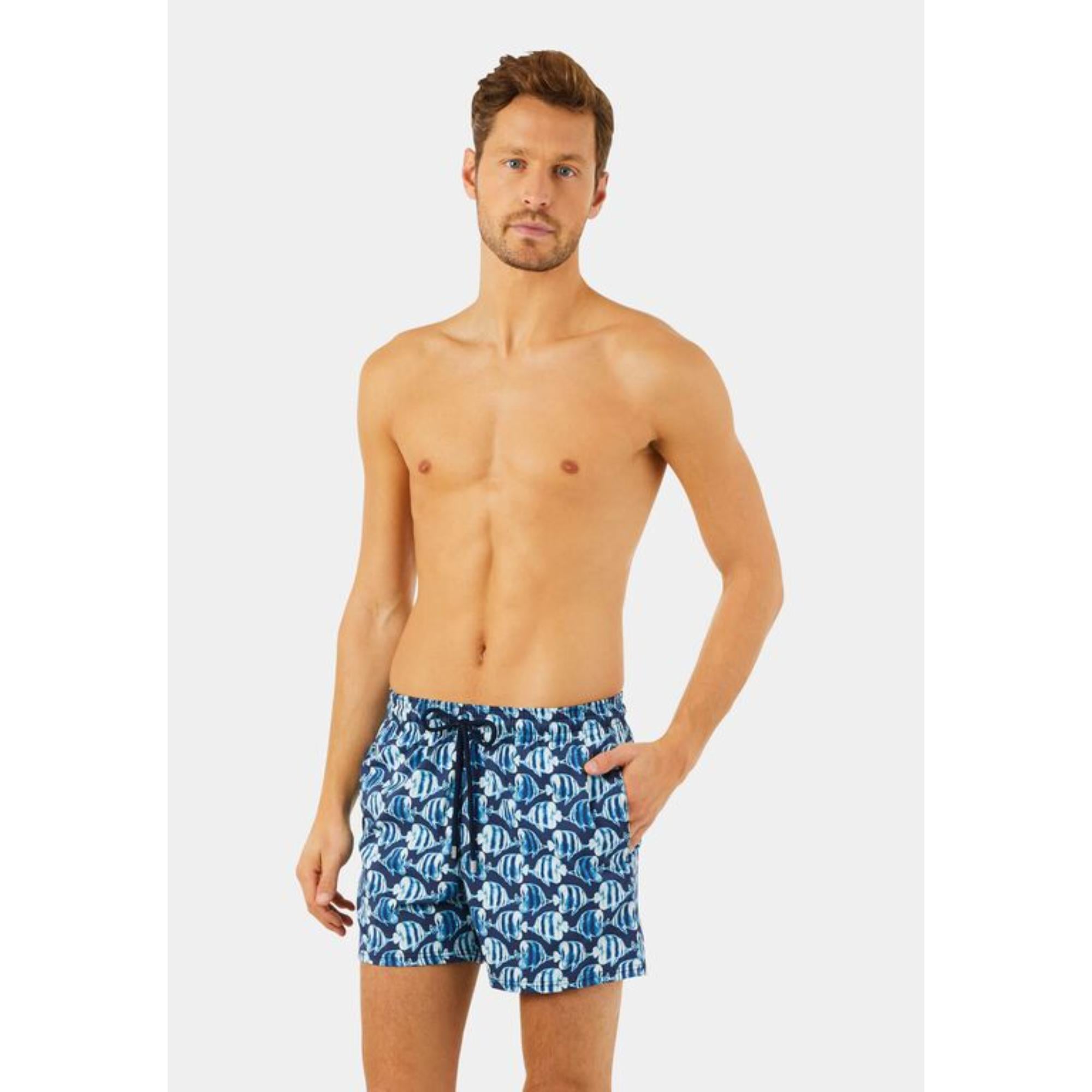 Blue Print Father/Son Batik Fishes Men Moorise Swimsuit