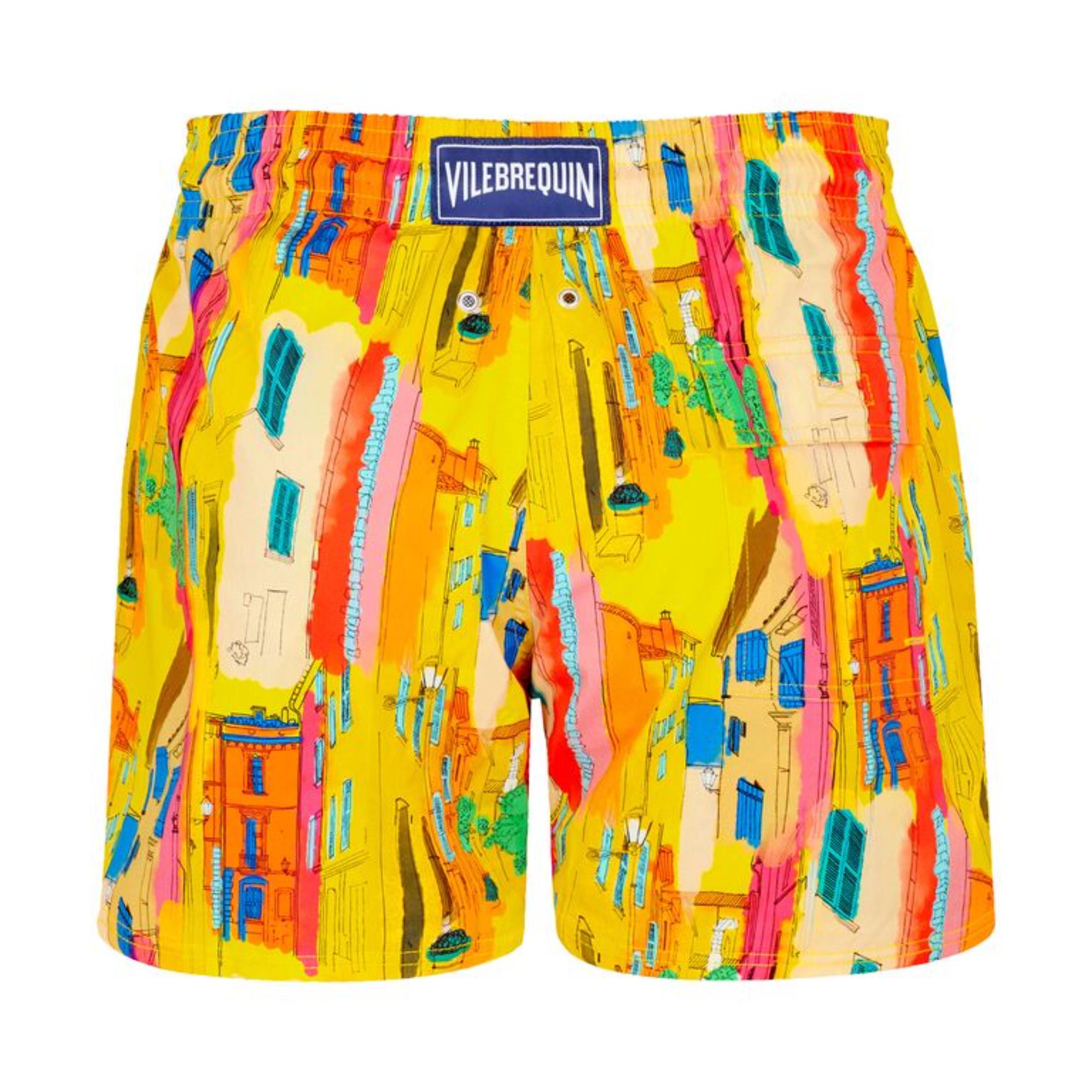 Yellow Family Print Sunny Stretch Men Moorise Swimsuit