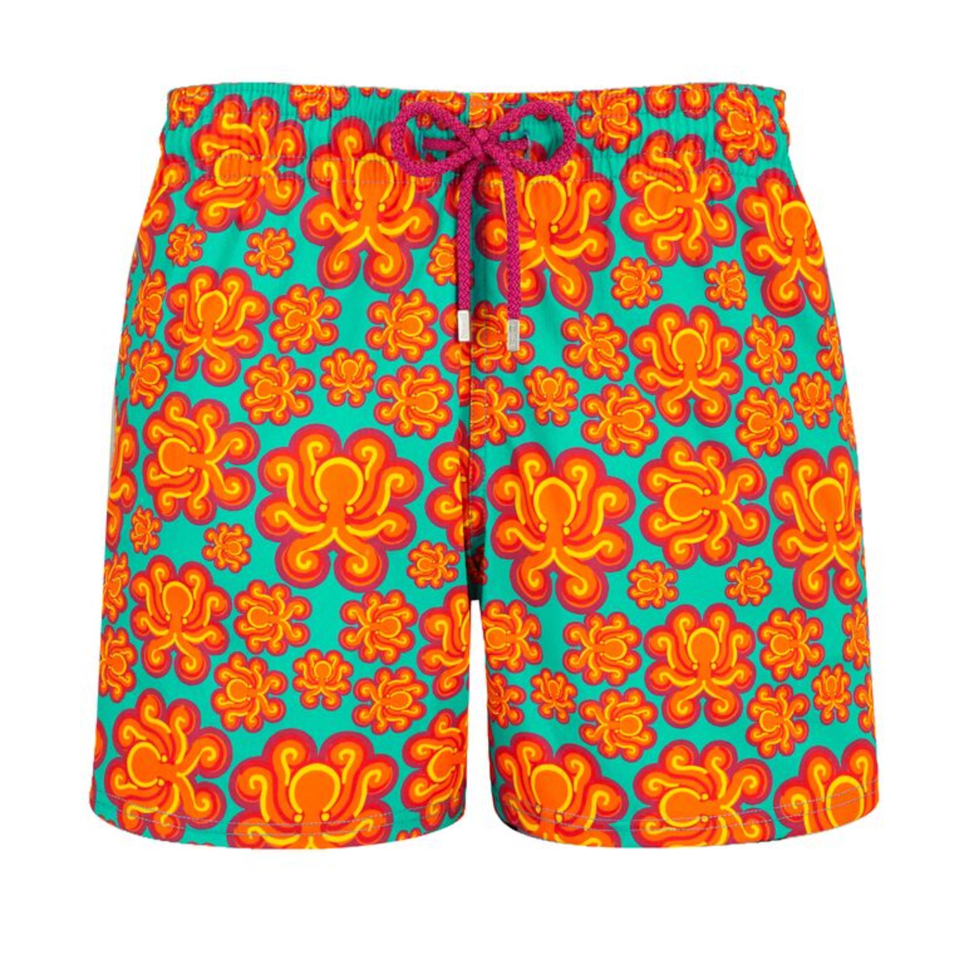 Green Print Father/Son Poulp Neon Stch Men Moorise Swimsuit