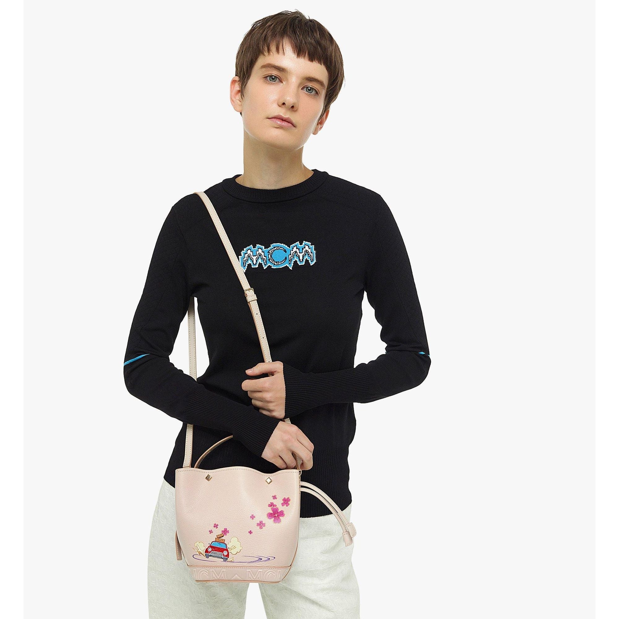 Women Mcm X Hyun-woong Park Milano Drawstring Bag - Pink Tint