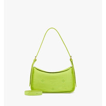 Women Aren Flap Hobo in Embossed Monogram Leather - Acid Lime