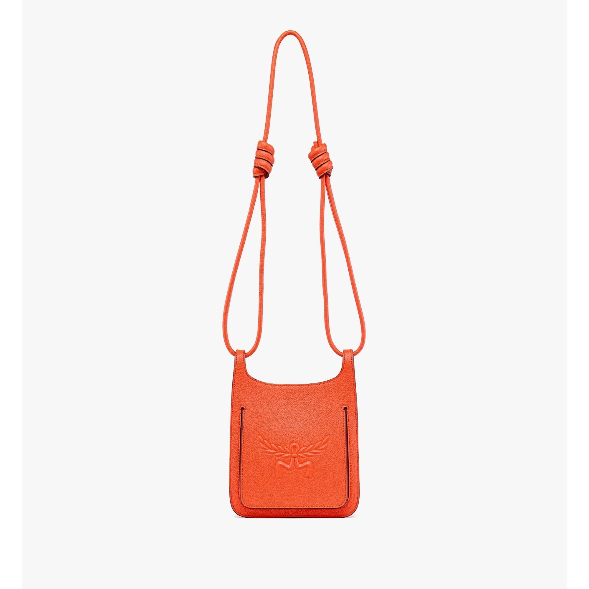 Women Himmel Hobo in Embossed Logo Leather - Orangeade