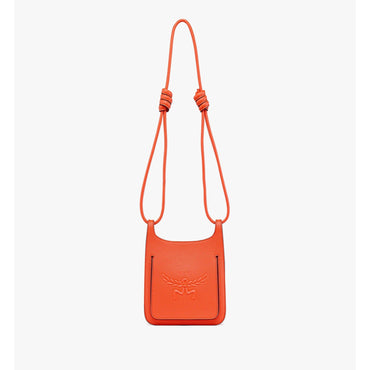 Women Himmel Hobo in Embossed Logo Leather - Orangeade